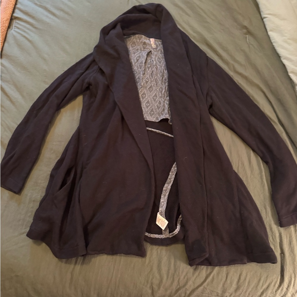 Free People Black Open Front Cardigan